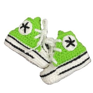 Handmade Crochet Baby Converse 3-6 Months